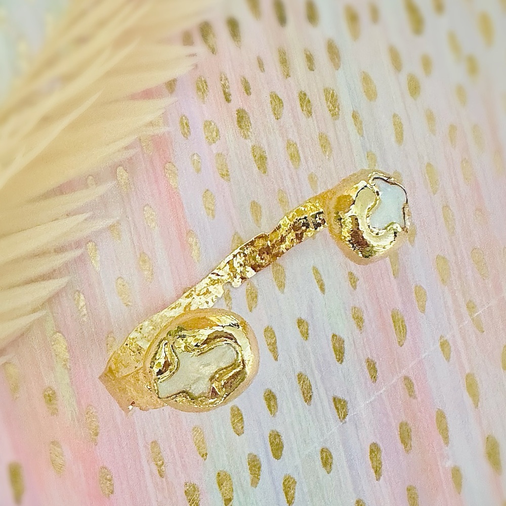 Faith Cross Pearl Bangle Bracelet ✝️